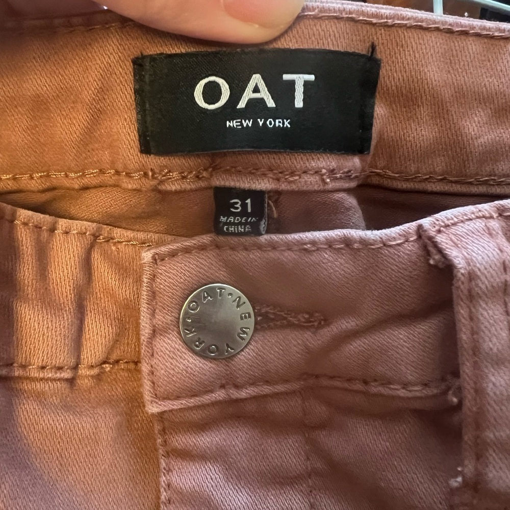 Oat New York High Rise Wide Leg Cropped Terracotta Pants Size 31 - Picture 5 of 6